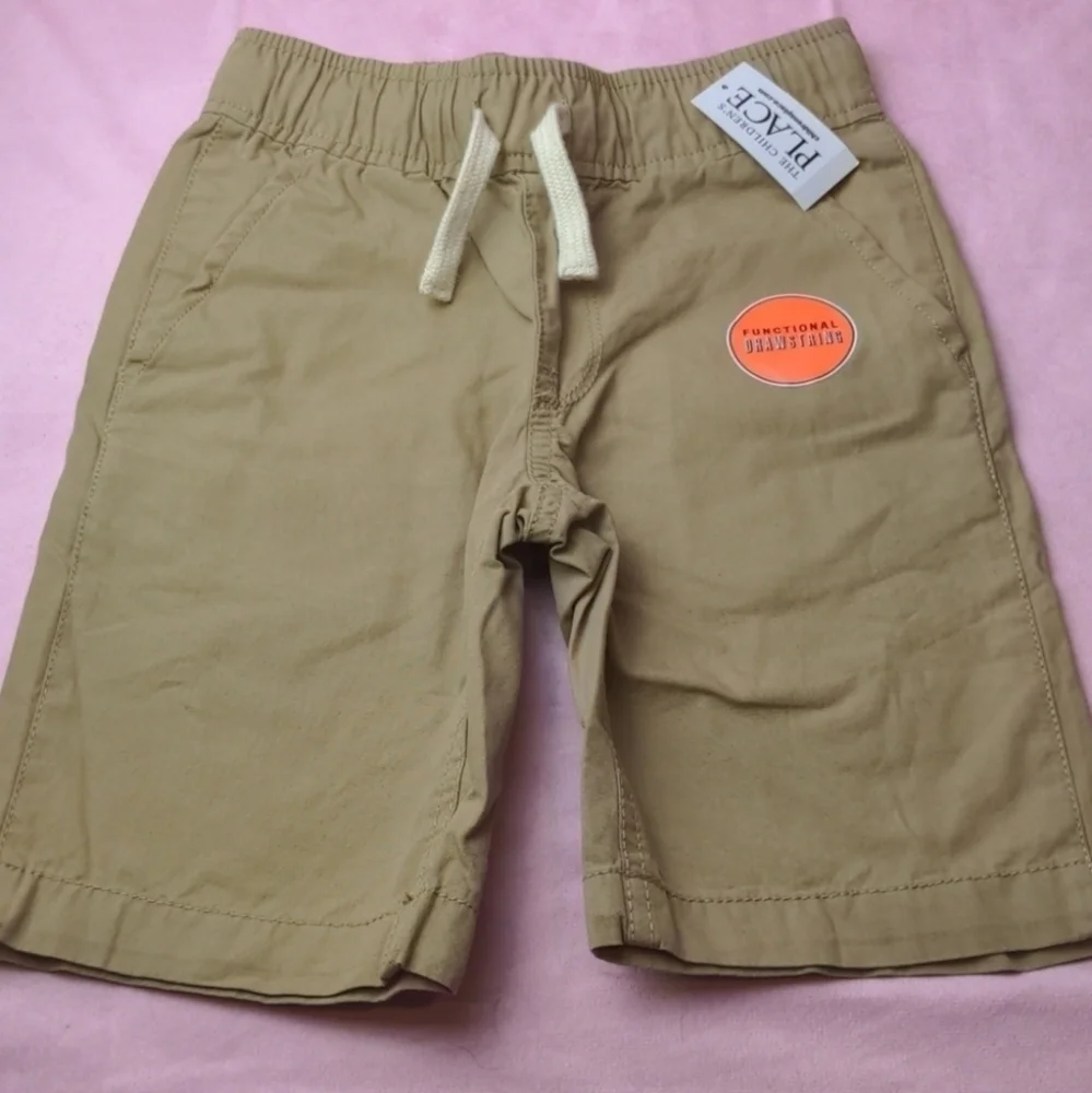The Children's Place 3 Pack Tan Drawstring Waist Shorts size 6